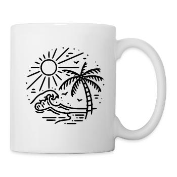 Beach with sea motif gift idea - Mug - white - Right