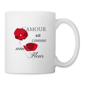 L'amour est comme une fleur - Mug blanc - blanc - Droite