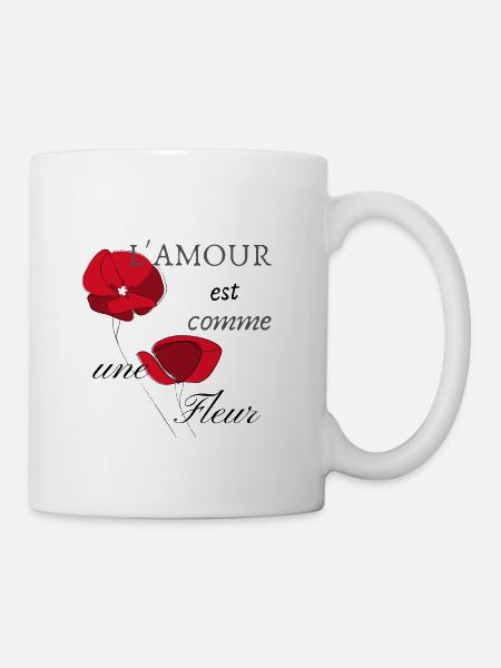 L'amour est comme une fleur - Mug blanc - blanc