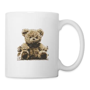 Creative drawing of cuddly bear - Mug - white - Right