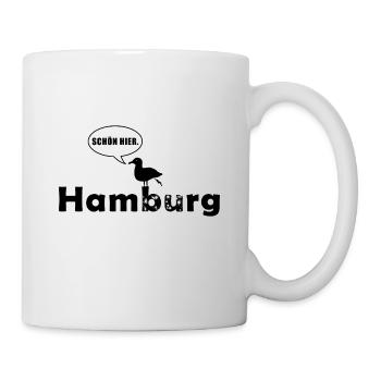 Boxing seagull in Hamburg souvenir and gift idea - Mug - white - Right
