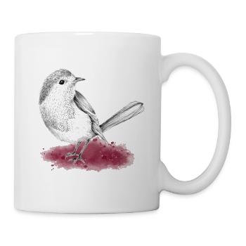 Roter Vogel Spatz - Tasse - Weiß - Rechts
