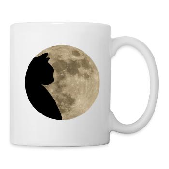 Katze Mond Katzendesign Silhouette Katzenmama - Tasse - Weiß - Rechts