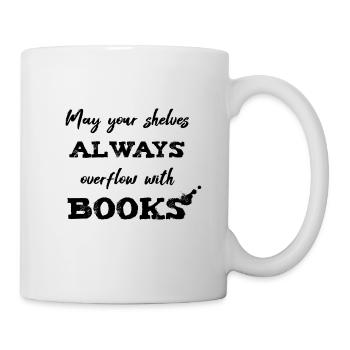 0040 Etagères toujours pleines | Bücherstapel - Mug blanc - blanc - Droite