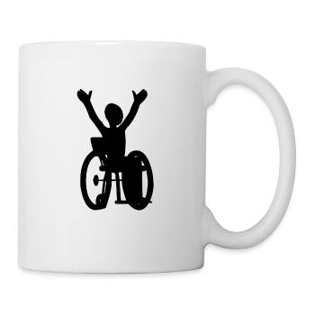 Happy in a wheelchair - Mug - white - Right