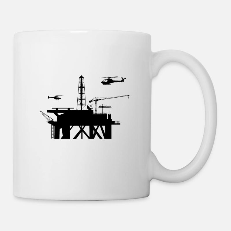A huge oil rig in the sea - Mug - white