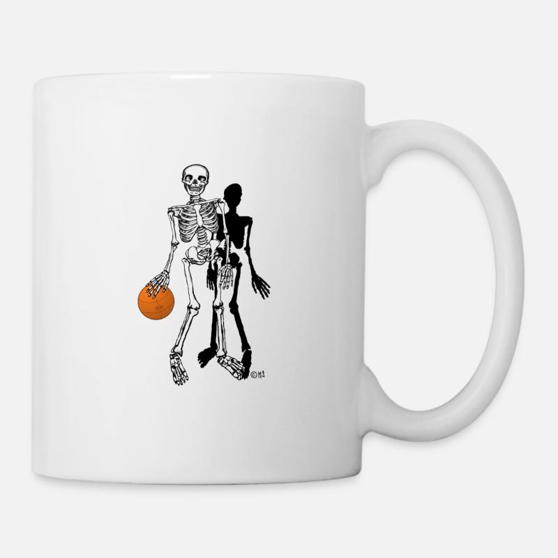 skelett basketball - Tasse - Weiß