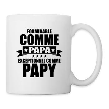 formidable comme papa exceptionnel comme papy - Mug blanc - blanc - Droite