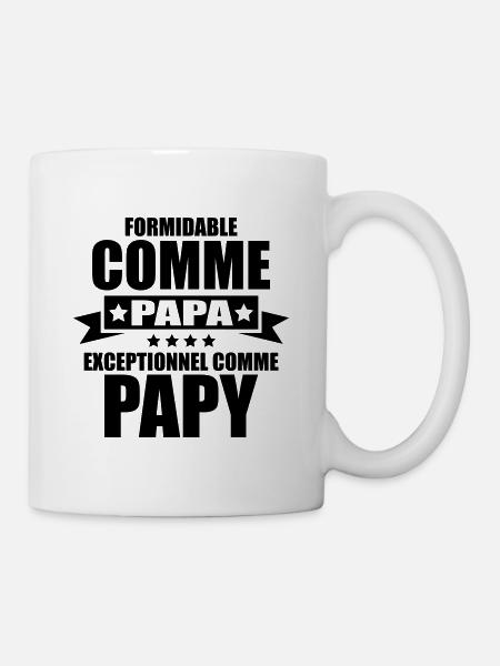 formidable comme papa exceptionnel comme papy - Mug blanc - blanc