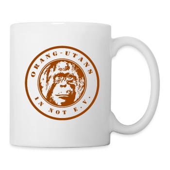Logo Orangs-outans en détresse e.V. marron - Mug blanc - blanc - Droite