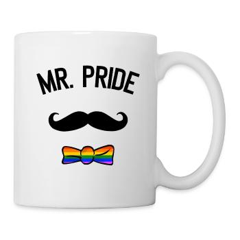 Mr Pride LGBT CSD Gay Pride Moustache Rainbow - Mug blanc - blanc - Droite