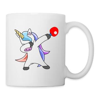 Tennis de table tamponnant licorne - Mug blanc - blanc - Droite