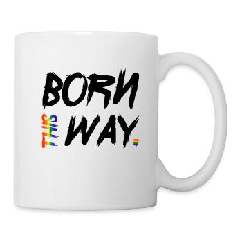 LGBT Born this way gay pride CSD rainbow - Mug - white - Right