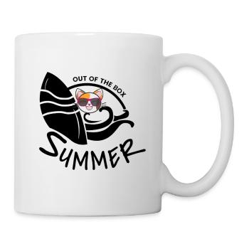 Katzen Sommer Lustig Handkoffer Kätzchen Geschenk - Tasse - Weiß - Rechts