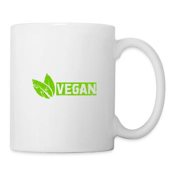 Illustration retro grunge Vintage Vegan Design - Mug - white - Right