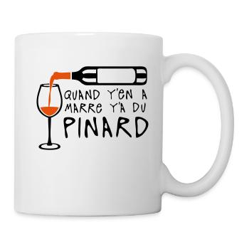 quand marre pinard bouteille vin alcool humour - Mug blanc - blanc - Droite