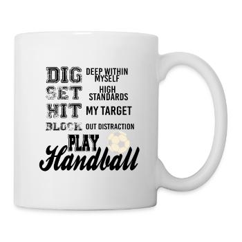 handball - Mug blanc - blanc - Droite