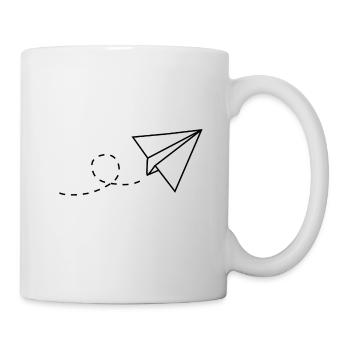 avion en papier - Mug blanc - blanc - Droite