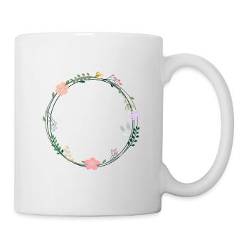 Customizable, playful floral wreath - Mug - white - Right