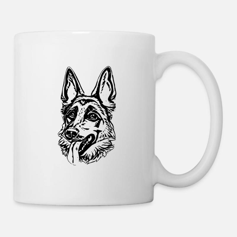 Schäferhund - Tasse - Weiß