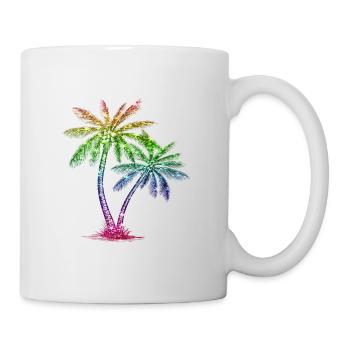 Palmier à paillettes - Mug blanc - blanc - Droite