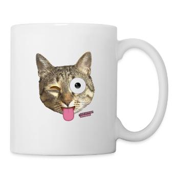 Katze Zunge - Tasse - Weiß - Rechts