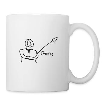 stonks meme (Farbversion) - Tasse - Weiß - Rechts
