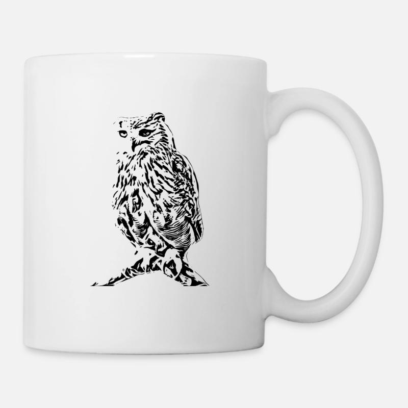 hibou - Mug blanc - blanc