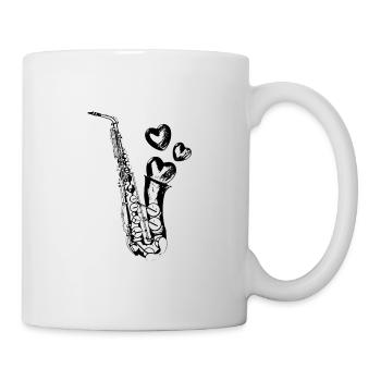 Saxophon - Tasse - Weiß - Rechts