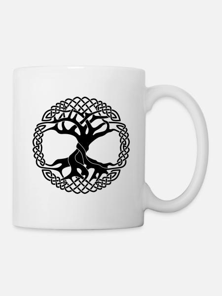 Yggdrasil viking livets tre - Mugg - vit