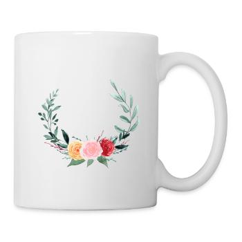 Sommer-Blumenkranz, personalisierbar - Tasse - Weiß - Rechts