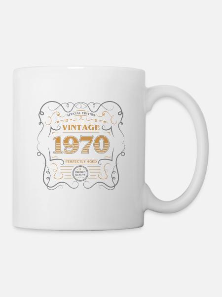 Anniversaire Vintage 1970 - Mug blanc - blanc