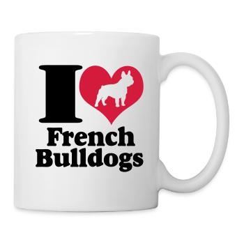 J'aime les bouledogues français ... / + - Mug blanc - blanc - Droite