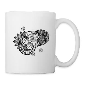 white and black - abstract - design - Mug - white - Right