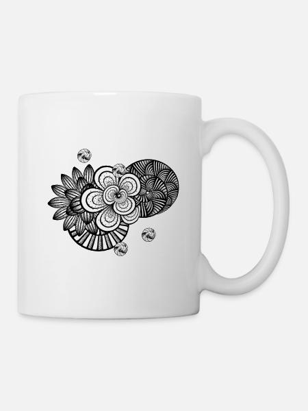 white and black - abstract - Design - Tasse - Weiß