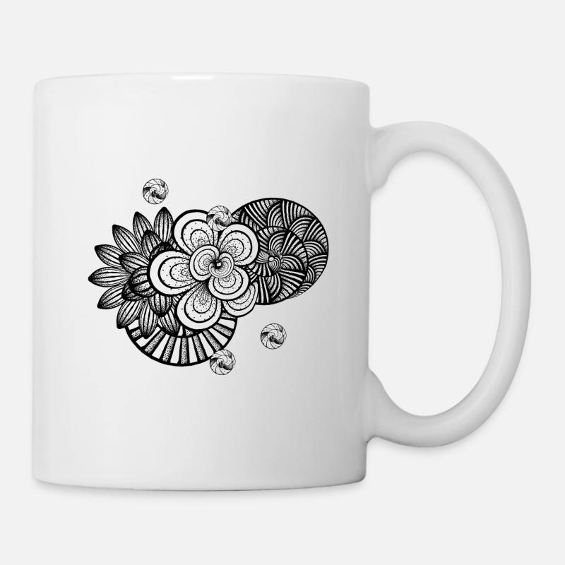 white and black - abstract - Design - Tasse - Weiß