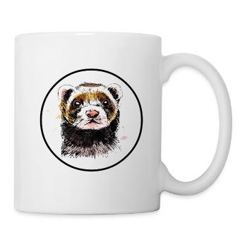 Frettchen - Tasse - Weiß - Rechts