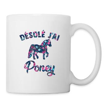 désolé j'ai poney - Mug blanc - blanc - Droite