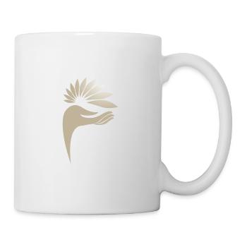 Hand holding a flower - Mug - white - Right
