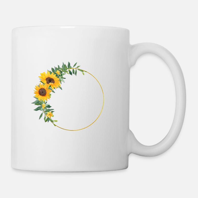 Couronne de tournesol personnalisable - Mug blanc - blanc