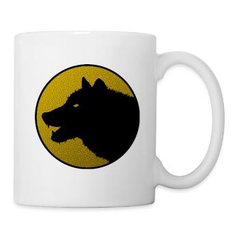 Einsamer Wolf Logo auf Farbe - Tasse - Weiß - Rechts