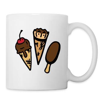 Eis - Eiscreme / ice cream / Schokolade - Tasse - Weiß - Rechts