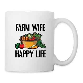 Bäuerin Landwirt Arbeit Lebensmittel Geschenk - Tasse - Weiß - Rechts