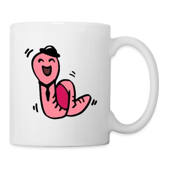 Ver de fête / ver de terre / cadeau drôle - Mug blanc - blanc - Droite