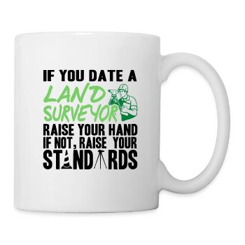 Landvermesser Vermessungstechniker Job Geschenk - Tasse - Weiß - Rechts