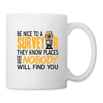 Landvermesser Vermessungstechniker Job Geschenk - Tasse - Weiß - Rechts