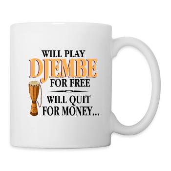 Djembe Schlaginstrument Trommel Musik Geschenk - Tasse - Weiß - Rechts