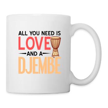 Djembe Schlaginstrument Trommel Musik Geschenk - Tasse - Weiß - Rechts