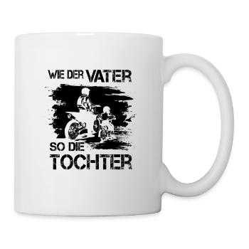 Wie Der Vater So Die Tochter Motocross Partnerlook - Tasse - Weiß - Rechts