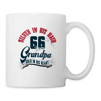 Opa, 66. Geburtstag, 66 Jahre, Geschenk - Tasse - Weiß - Rechts